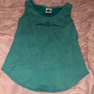Harley-Davidson Turquoise Ribbed Women's Tank with Subtle Logo size medium :3